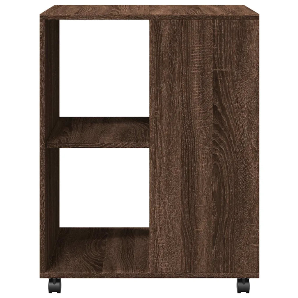 Tavolino con Ruote Rovere Marrone 55x60x78 cm in Truciolato 853161