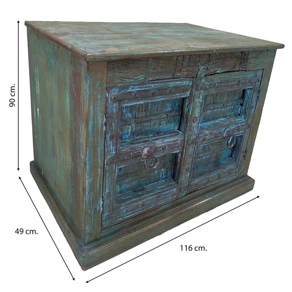 Credenza artigianale in legno 116x49x90h cm