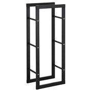 Portalegna Legnaia in Ferro 40x25x100 cm da Interno Max 100Kg  Nero