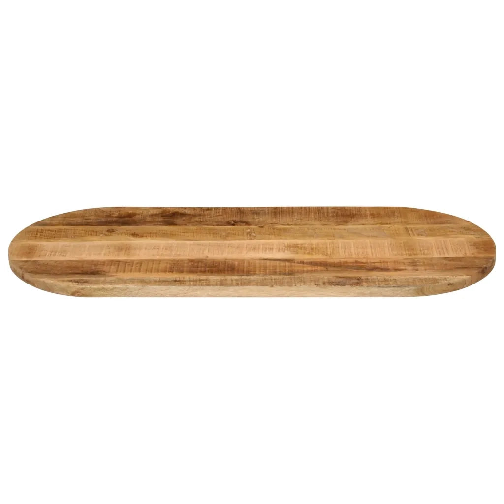 Piano Tavolo 110x40x3,8 cm Ovale Legno Massello Grezzo di Mango 370115