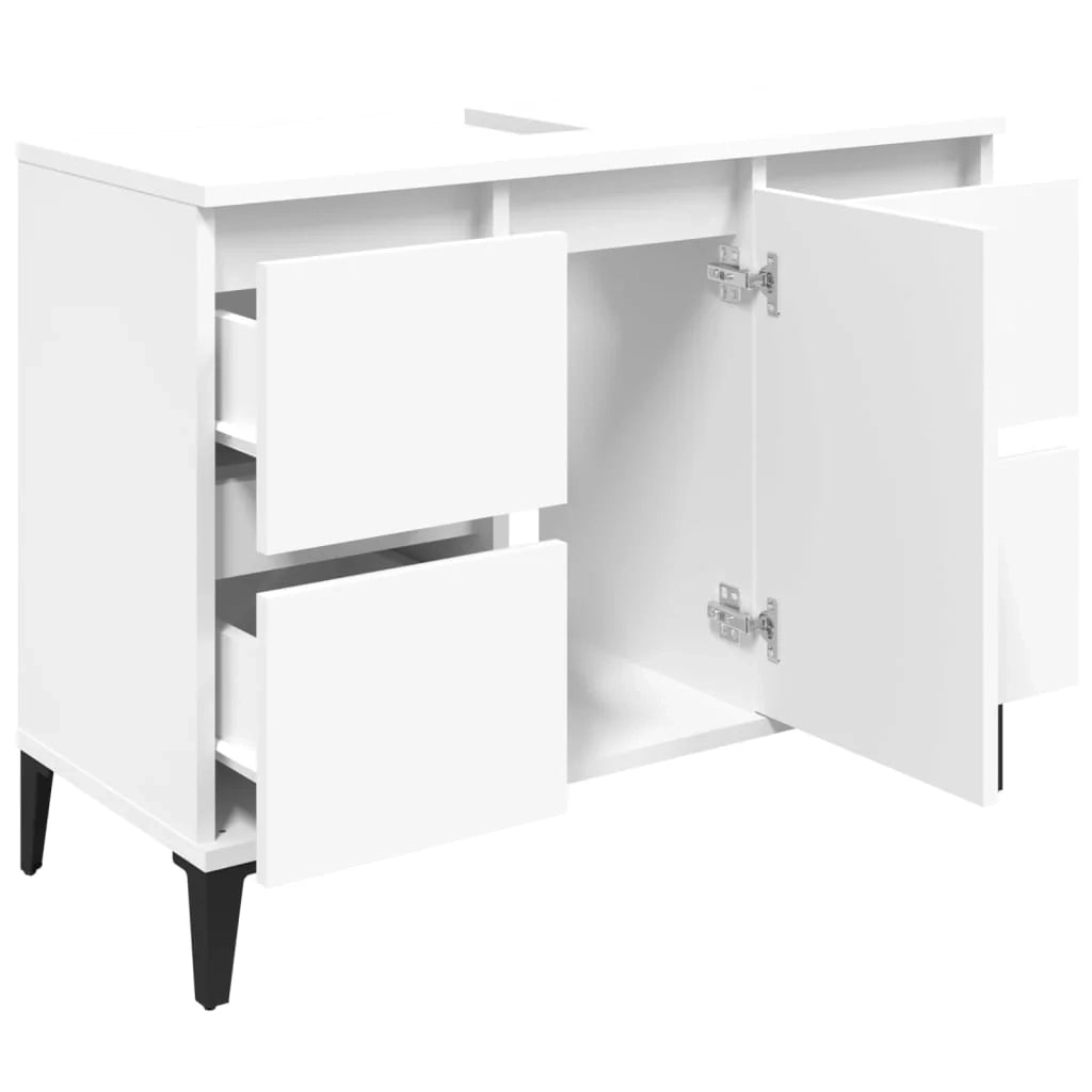 Mobile lavabo/lavabo 80 x 33 x 60 cm in legno laccato bianco 02_0006810