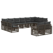 Set Divano da Giardino 12 pcs Grigio e Grigio Scuro polyrattan 3435269
