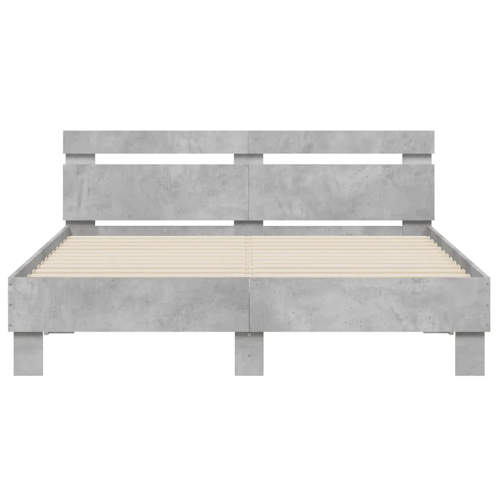 Giroletto Testiera Grigio Cemento 140x190 cm Legno Multistrato 3207437