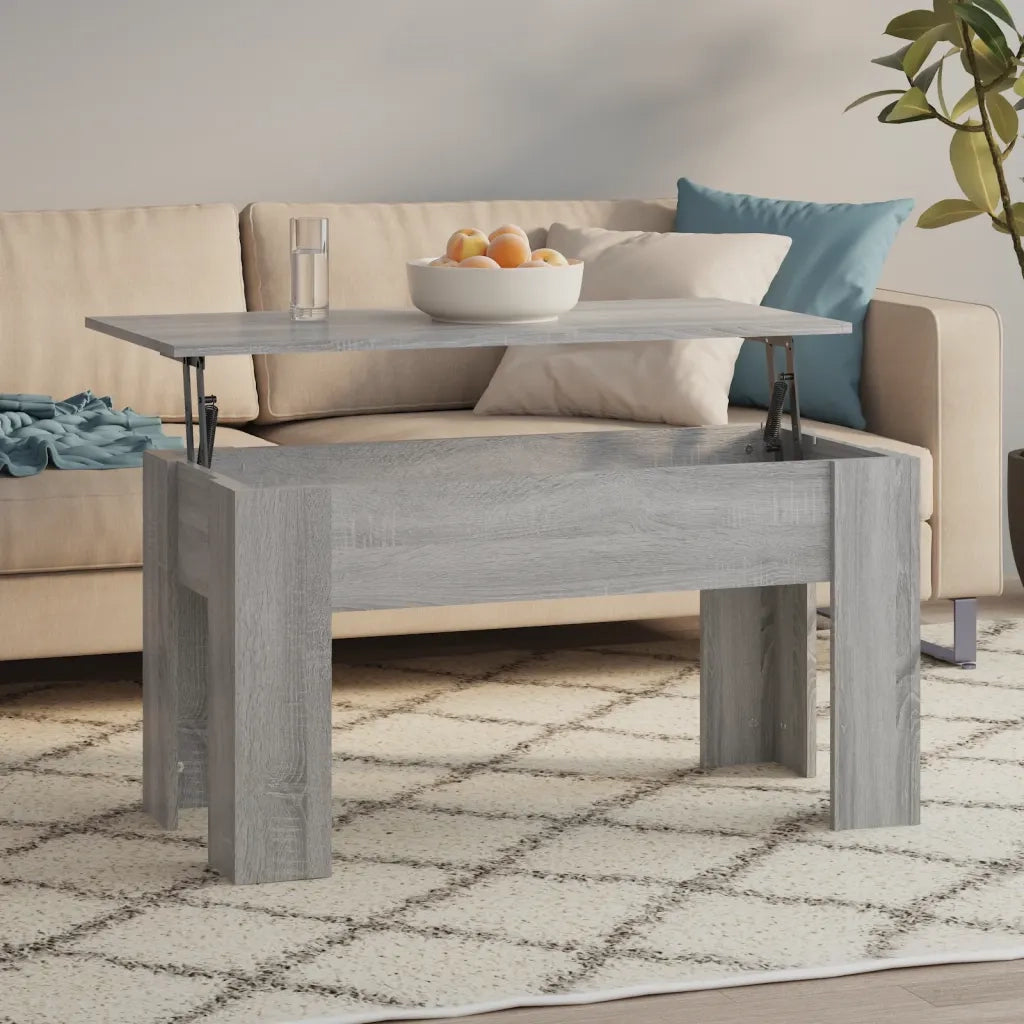 Tavolino da Salotto Grigio Sonoma 101x49x52cm Legno Multistrato cod mxl 13286