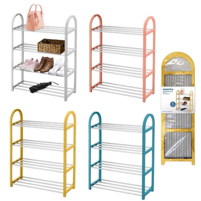 1 Pezzo Scarpiera Salvaspazio Rail Roas 4 Piani 50 x 19 x 65 cm 4 Colori