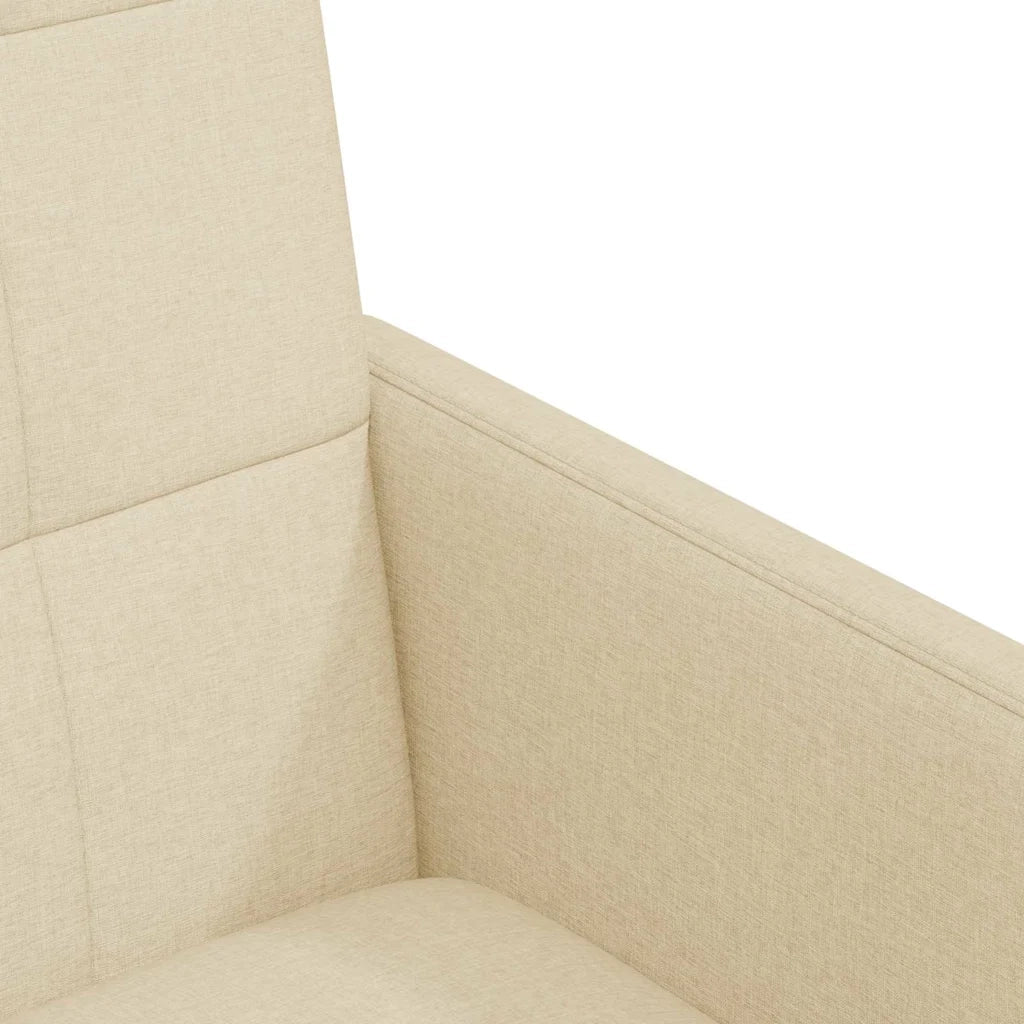 Sedie da Pranzo con Ruote 2 pcs Crema 58 x 65 x 94 cm Tessuto