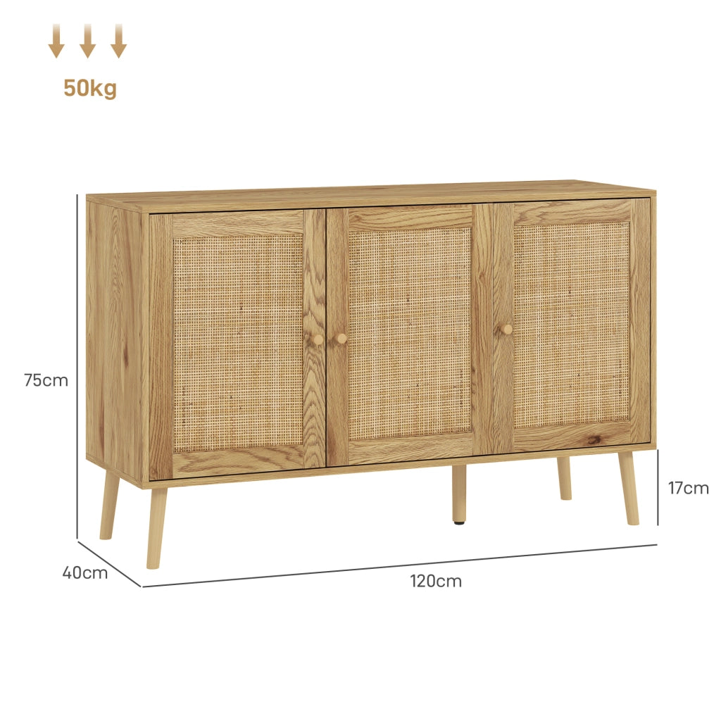 Credenza ¨C zephmum ¨C legno, rotan, scaffale regolabile