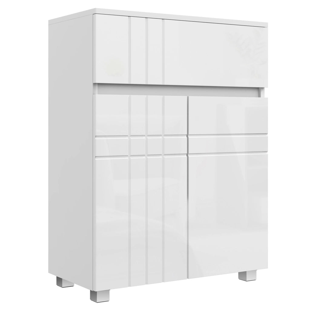 Mobile da bagno con 2 ante e cassetto ¨C zephmum ¨C bianco