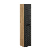 Colonna da bagno YOKA – 2 porte – Rovere chiaro e nero – L35 × P33 × H170 cm – Da appendere