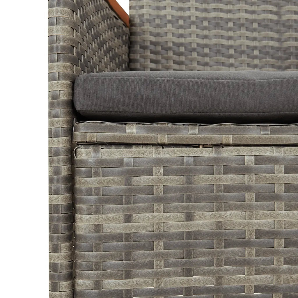 Set da Pranzo da Giardino 9 pz con Cuscini in Polyrattan Grigio 3277553