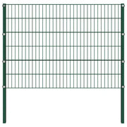 Pannello di recinzione con pali in ferro 1730x120 cm verde 278670