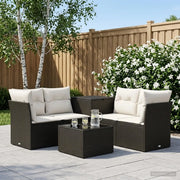 Set di divani 6 pz Nero e Bianco Crema 3447335