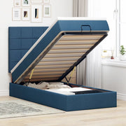 Pouf Letto con Materasso Blu 100x200 cm in Tessuto 3313139