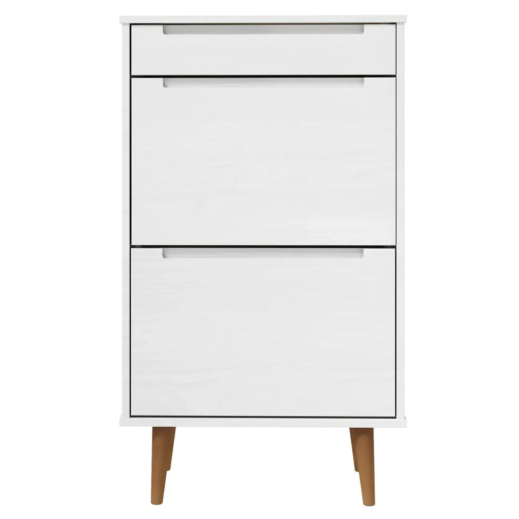 Scarpiera MOLDE Bianca 59,5x35x103 cm in Legno Massello di Pino cod mxl 53631