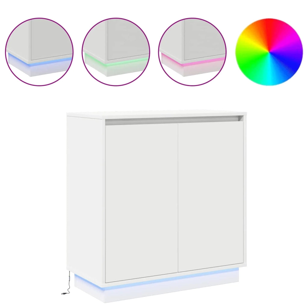 Credenza | Madia LED per Bianco 71 x 34,5 x 75 cm Legno multistrato