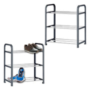Porta Scarpe 2pz con 3 Ripiani in Metallo e Plastica Organizer Scarpe Salvaspazio