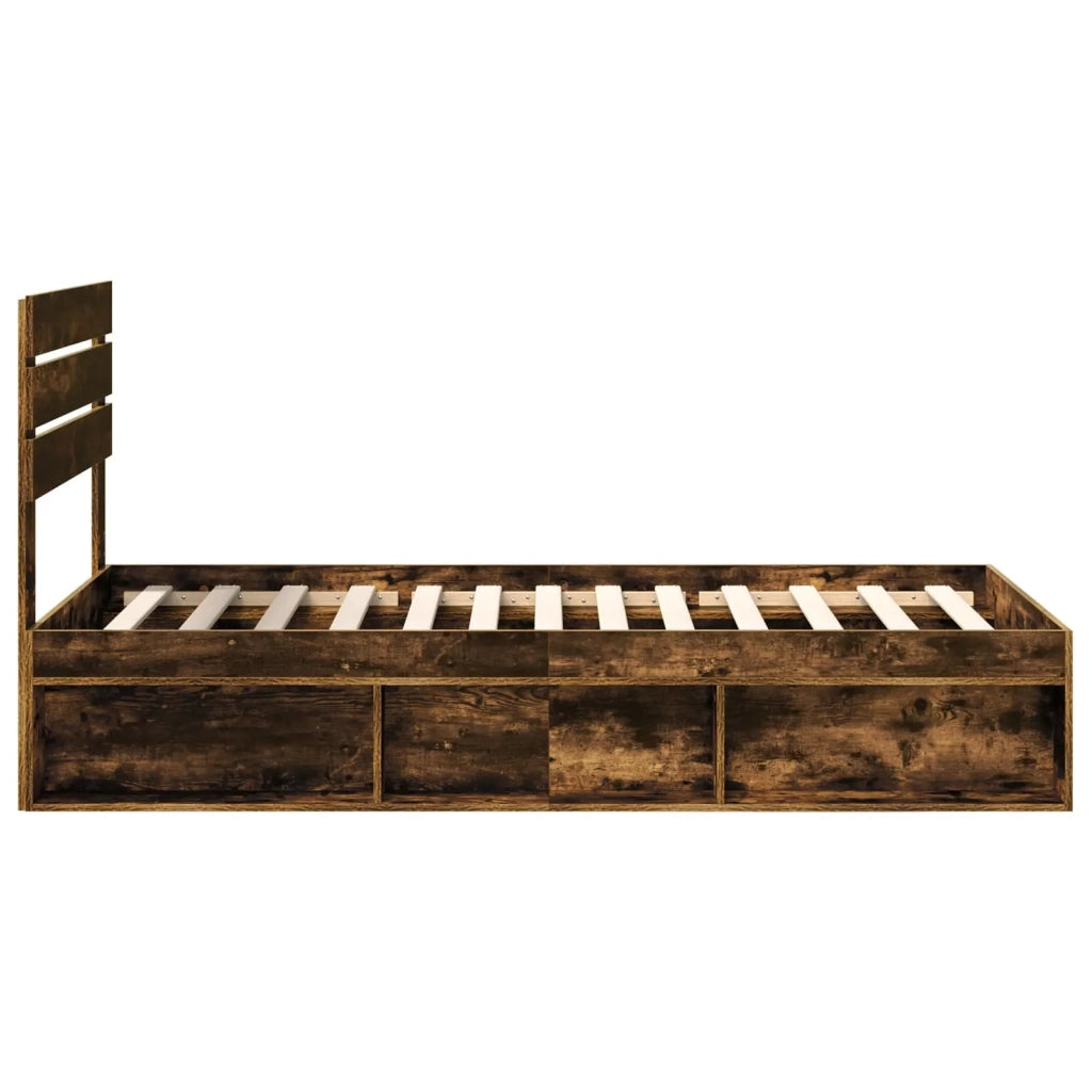 Struttura del letto Rovere fumé 75 x 190 cm Pino massello 3411475
