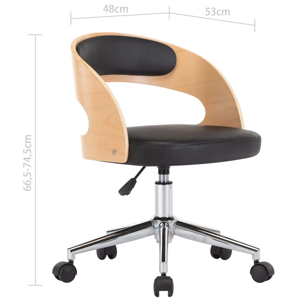 Sedie da Pranzo Girevoli 2 pz Nere in Legno Curvo e Similpelle cod mxl 9250