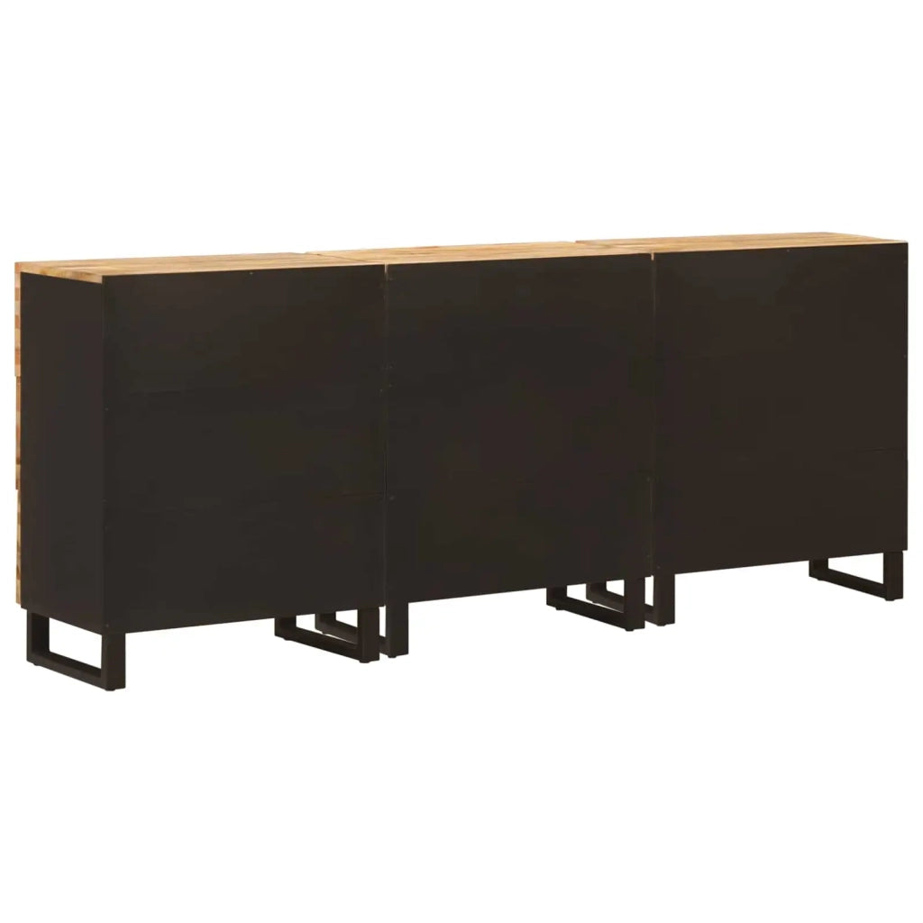 Credenza 3 pcs Marrone 60 x 33 x 75 cm Legno di mango massello