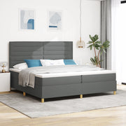 Letto con Rete a Molle Grigio Scuro 200x200 cm Tessuto