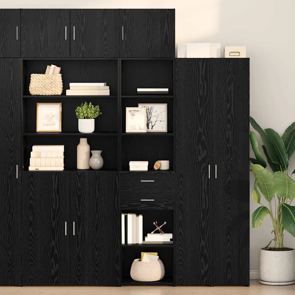 Credenza Rovere Nero 50 x 42,5 x 185 cm Legno multistrato 3402643
