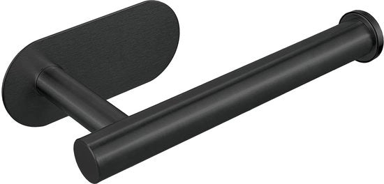 Supporto per Cartucce di Toilette Autoadesivo Premium Verdottato Acciaio Inossidabile SUS304 Inossidabile Autoadesivo per Supporto per Cartucce di Toilette Senza Forare Adatto per Bagno, Cucina, Risciacquo (Nero)