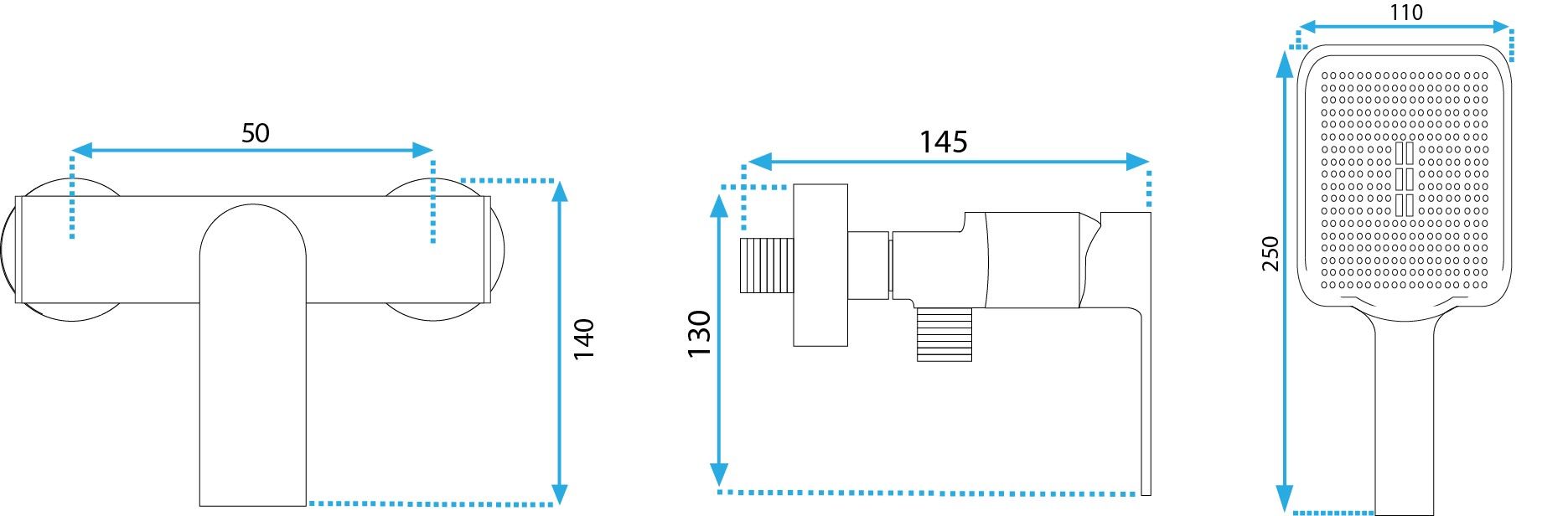 Rubinetto Doccia Rea Hass Brush Gold