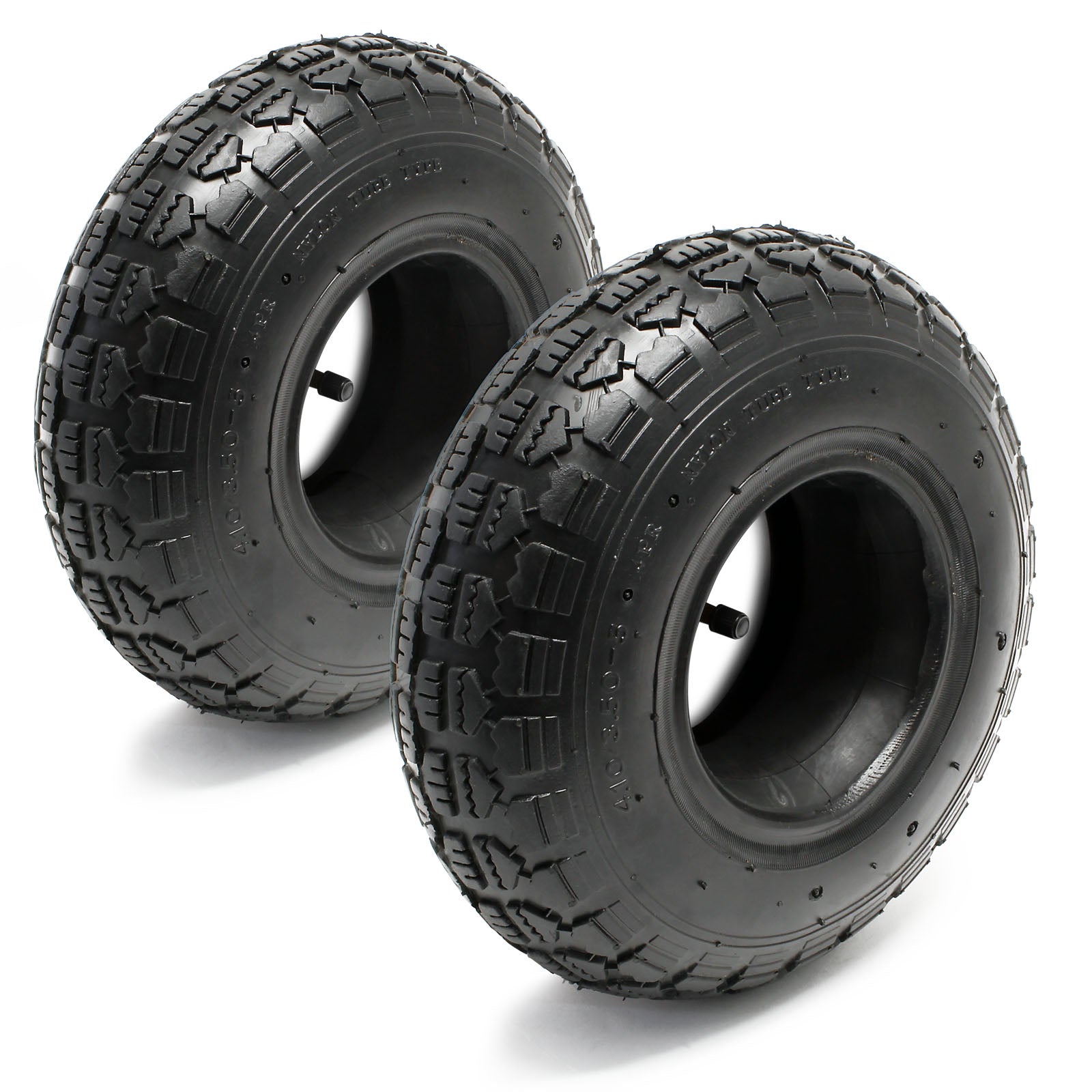 2x copertoni 2x camere d’aria per trattorini tosaerba 11x4.00-4 4PR Valvola angolare