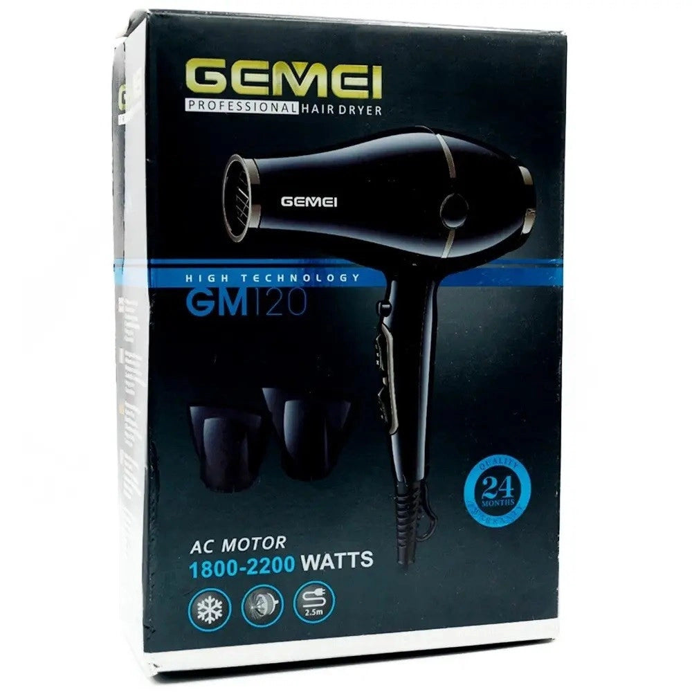 Trade Shop - Asciugacapelli Phon Professionale Motore Ac 2200 Watt 3 Velocità 2 Ugelli Gm-120 -