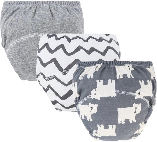 Set di 3 pezzi di biancheria intima per bambini - Pantaloncini di cotone per bambini - Pantaloncini di toilet training riutilizzabili per bambini - Assorbenti per bambini respiranti - Adatti a bambini di entrambi i sessi da 0 a 6 kg