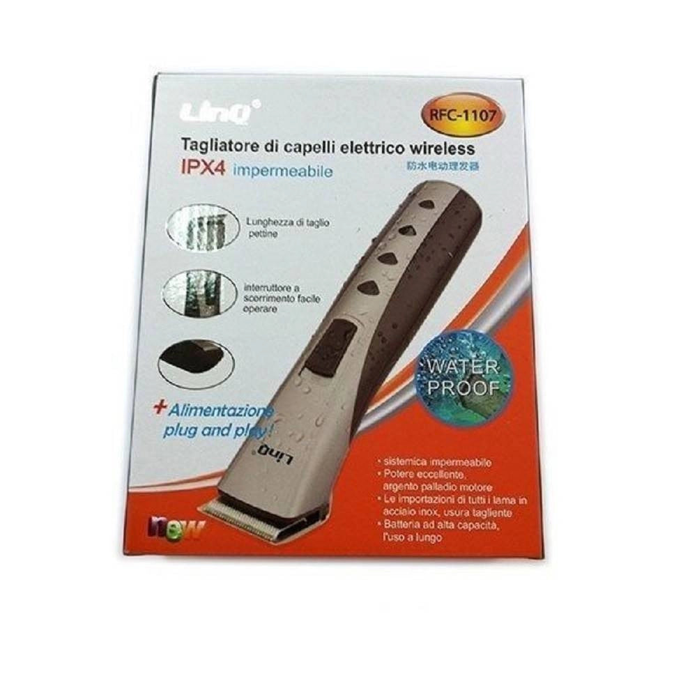 Trade Shop - Rasoio Elettrico Taglia Capelli Regola Barba Impermeabile Ricaricabile Rfc-1107 -
