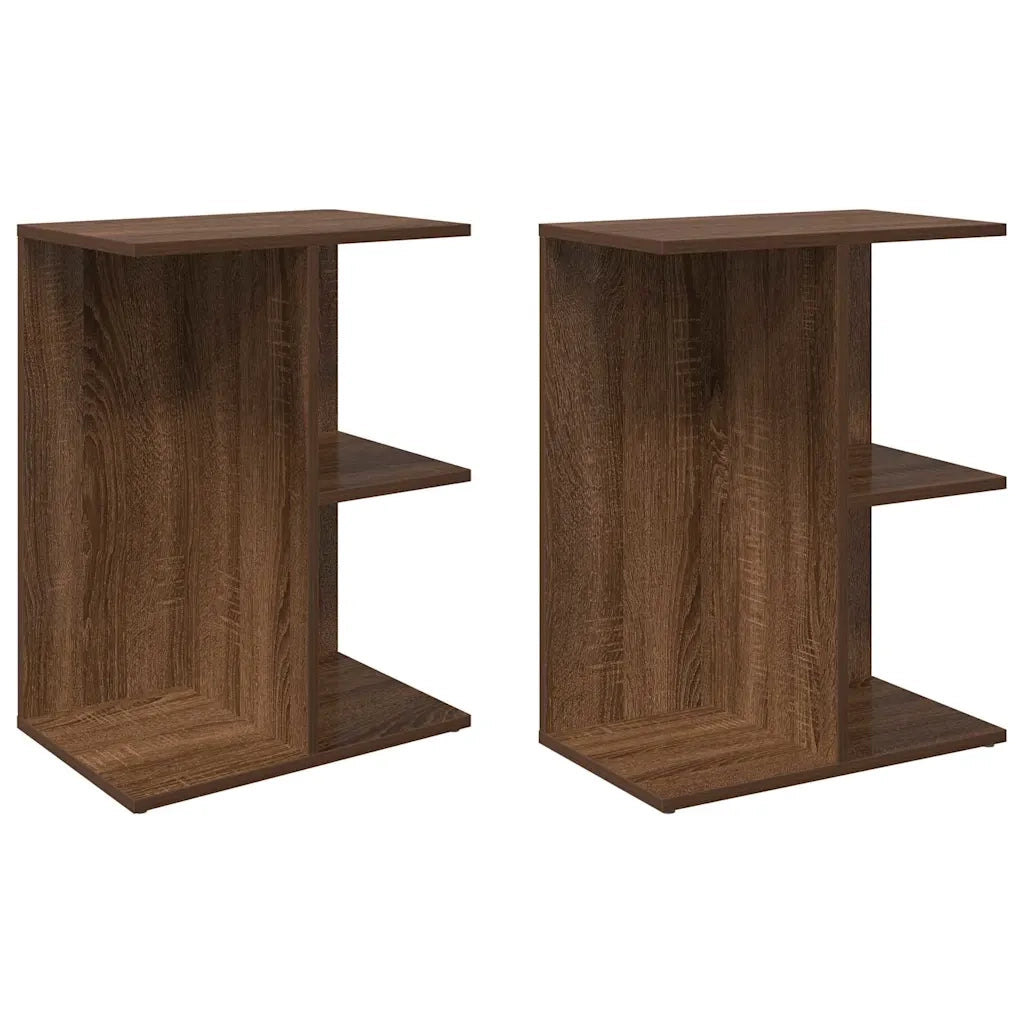 Comodini 2 pz Rovere Marrone 46,5x29x61 cm in Legno Multistrato 858663