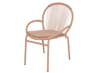 Sedia Salento Con Cuscino In Vimini Da Esterno Rosa