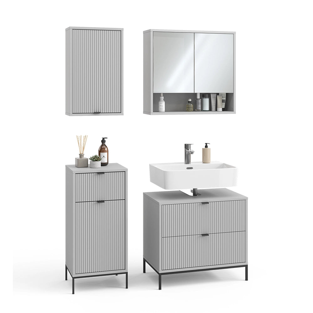Vicco Set di mobili da bagno Grigio 4 parti