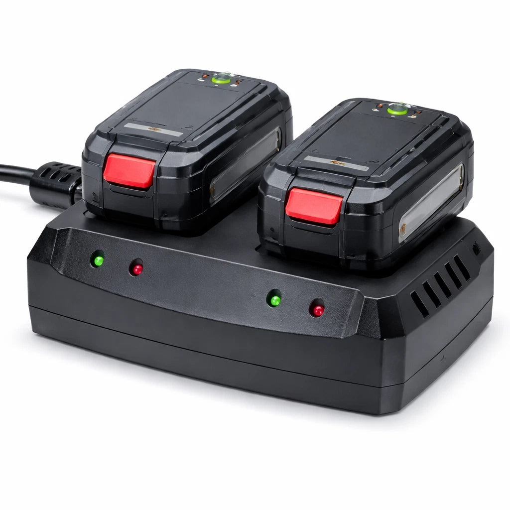 Doppio Caricabatteria Per Batterie a Litio 21V Per Motosega Soffiatore