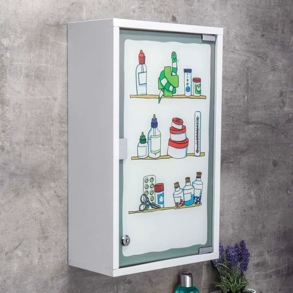 HI Armadietto per Medicinali 30x15x50 cm in Acciaio Inossidabile 423971
