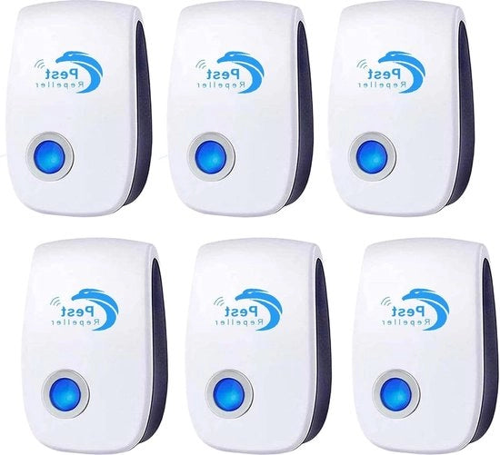 Eliminatore di insetti ultrasonico - 6 pezzi - Repellente per insetti - Protezione ultrasonica contro le zanzare - Repellente per insetti per interni - Eliminatore di roditori e insetti