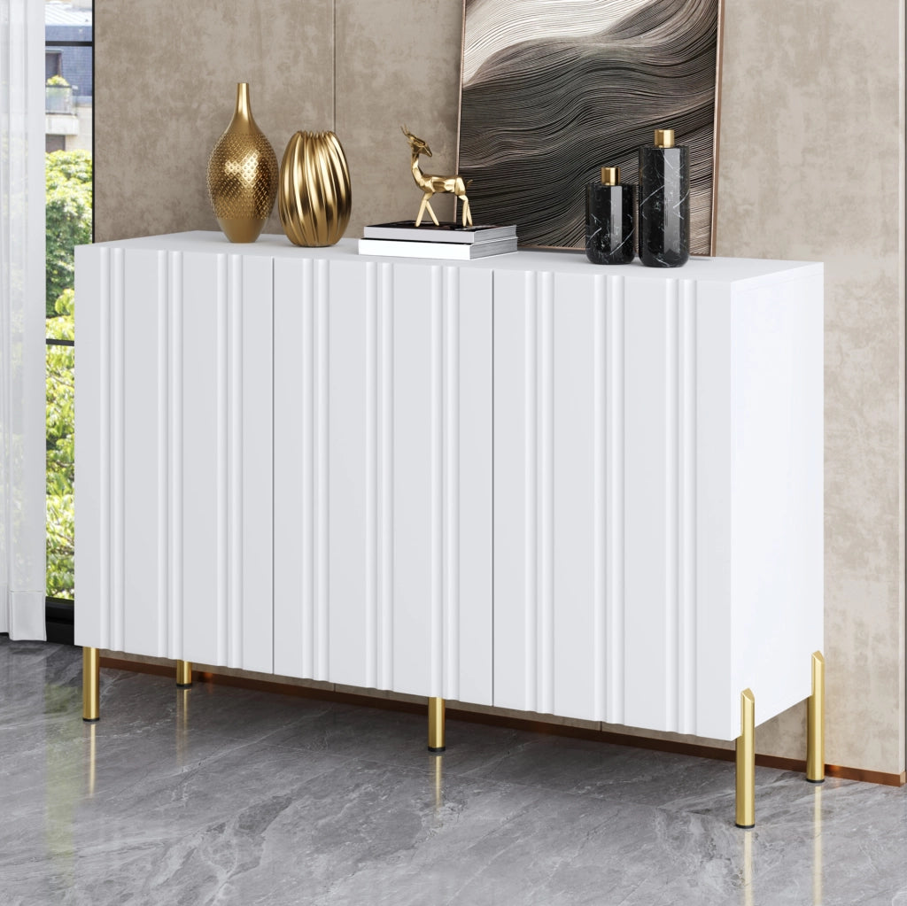 Mobile contenitore e scarpiera 120x35,5x80 cm bianco MDF e PB, 3 ante