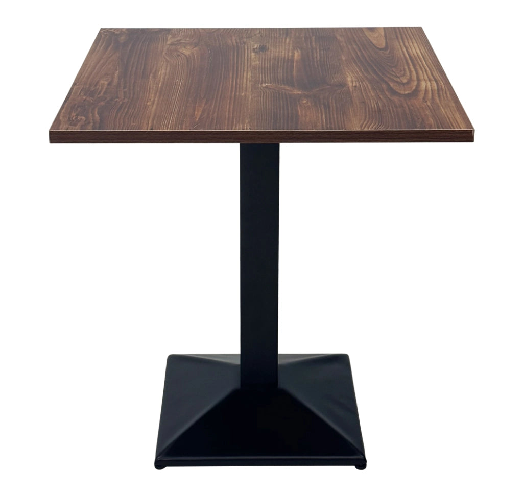 Tavolo da pranzo quadrato 70x70 con top in legno scuro - Clint - TQ10CLTW