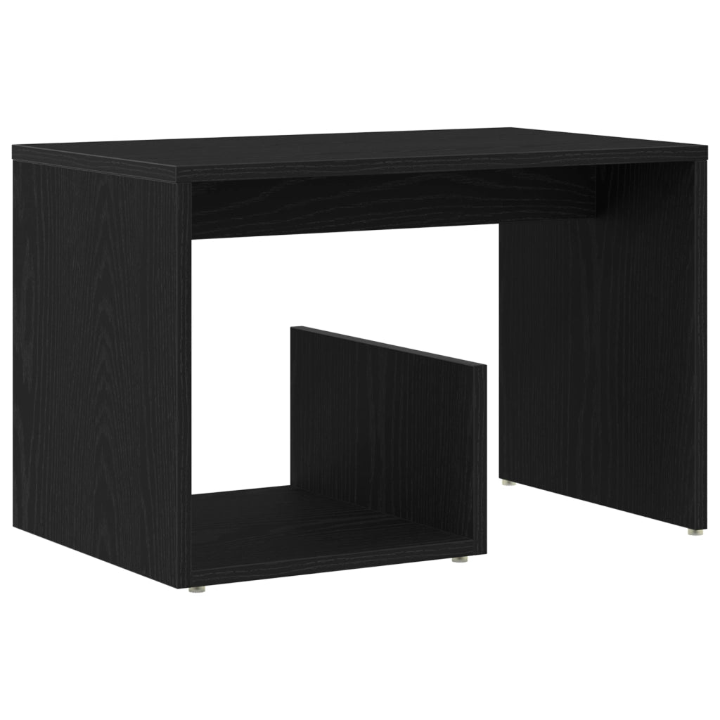 Tavolino  Nero Rovere 59x36x38 cm Legno ingegnerizzato