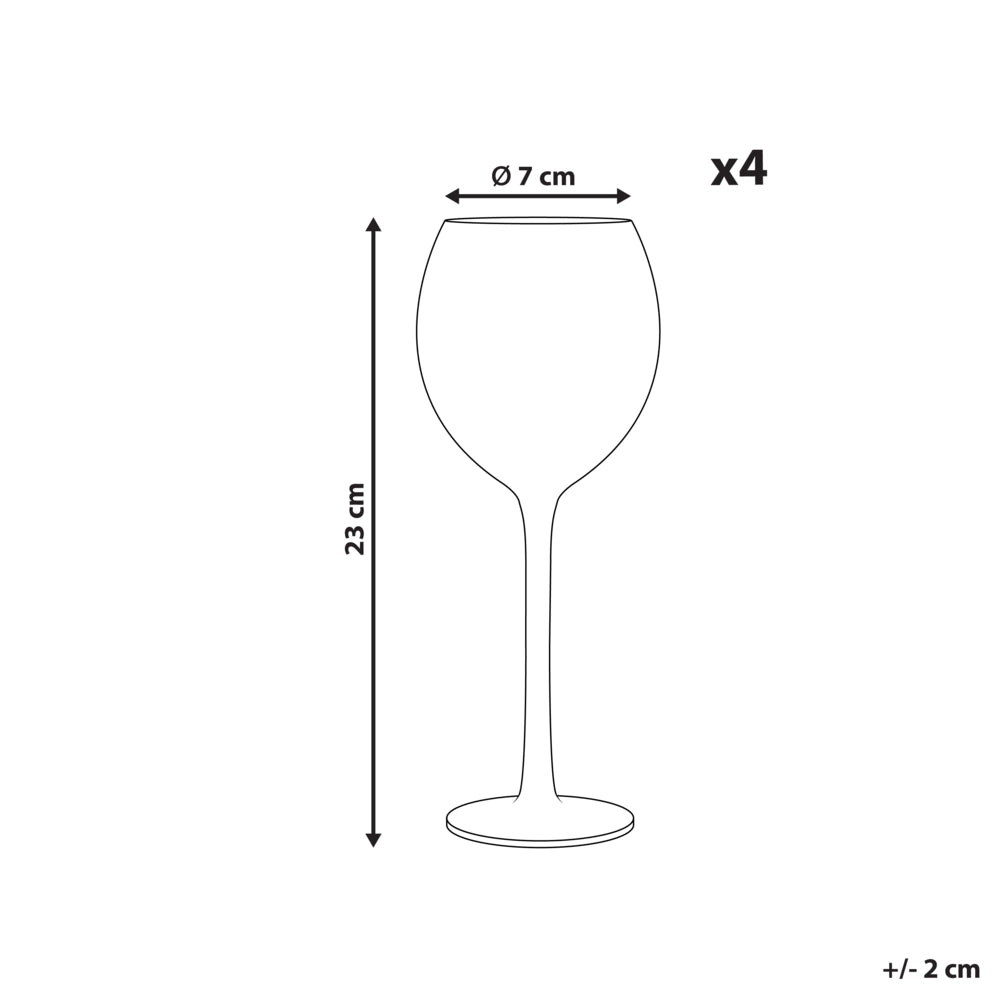 Set di 4 calici da vino in vetro trasparenti rosa e verdi soffiati a mano 36 cl aperitivo cena