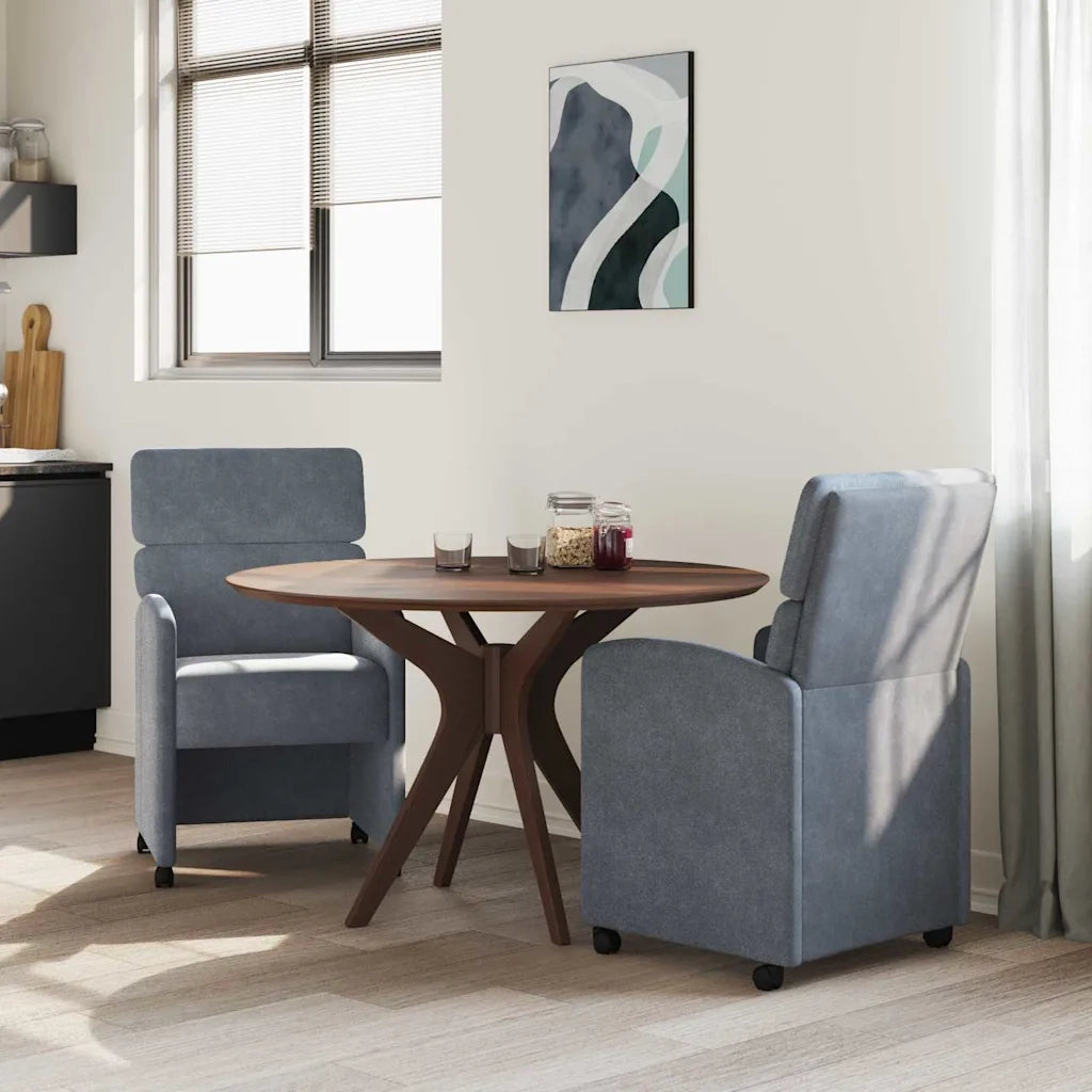 Sedie da Pranzo con Ruote 2 pcs Grigio scuro 58 x 65 x 98 cm
