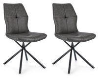 Set 2 Sedie 50x66x94h cm Kepler Pu Antracite