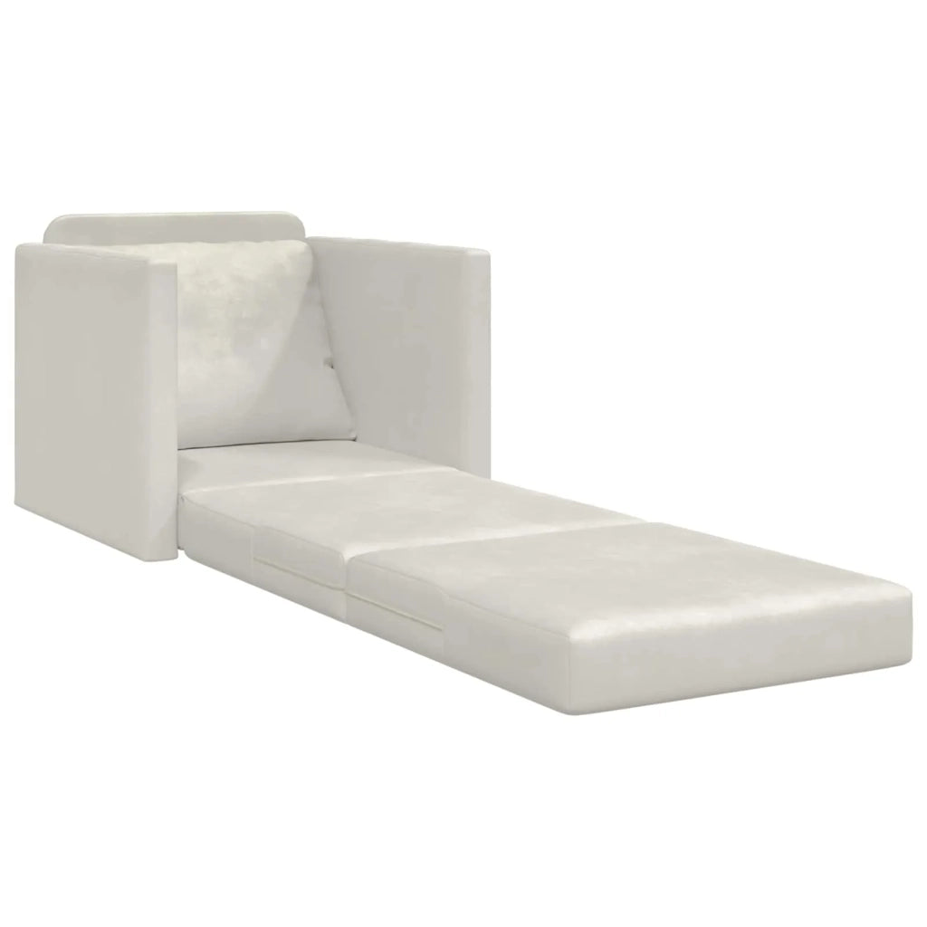 Divano letto | Sof¨¤ letto | Letto singolo Crema 74 x 77 x 81 cm Velluto