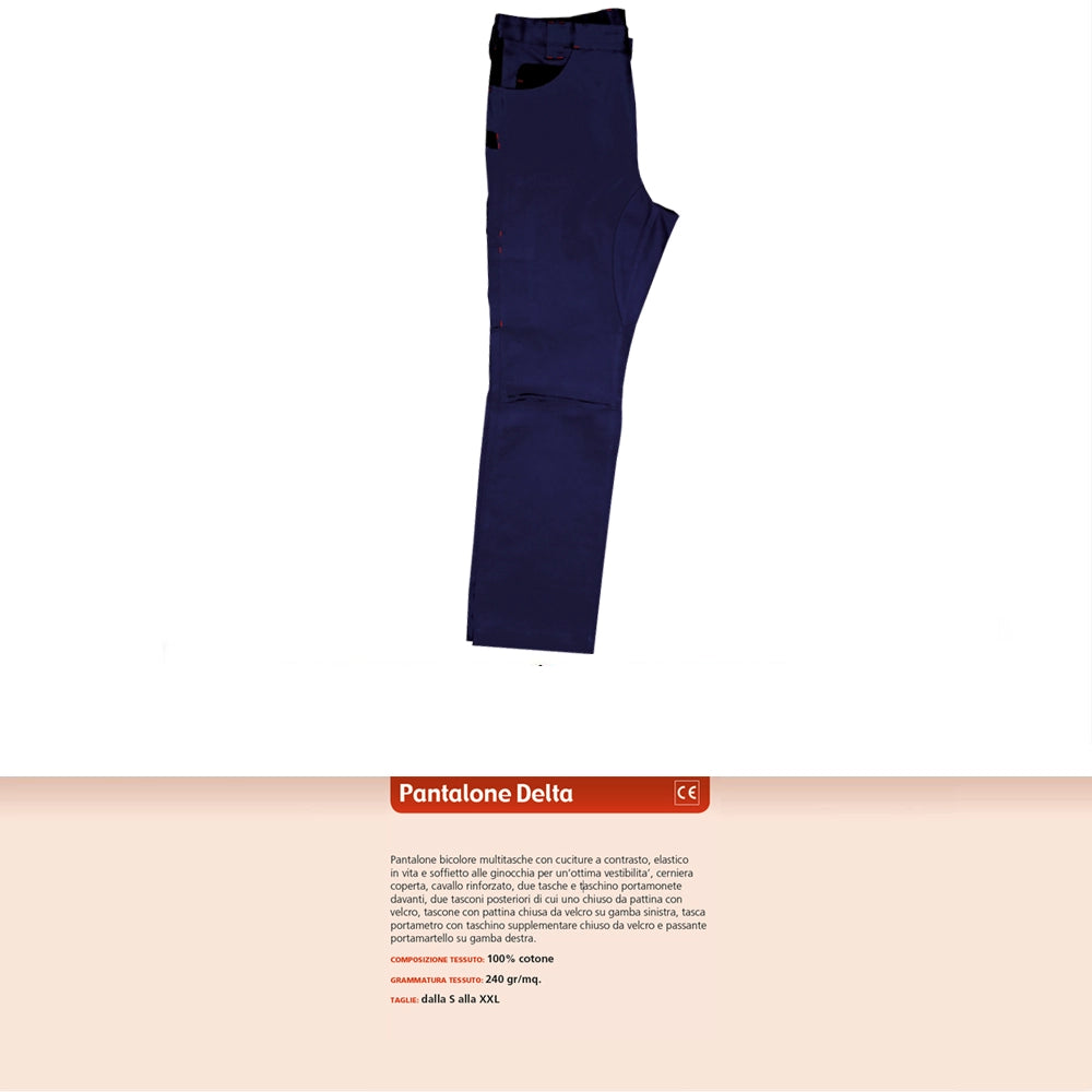 Multipack da 5 pz tg. xl pantaloni da lavoro professionali delta 240 gr blu/nero