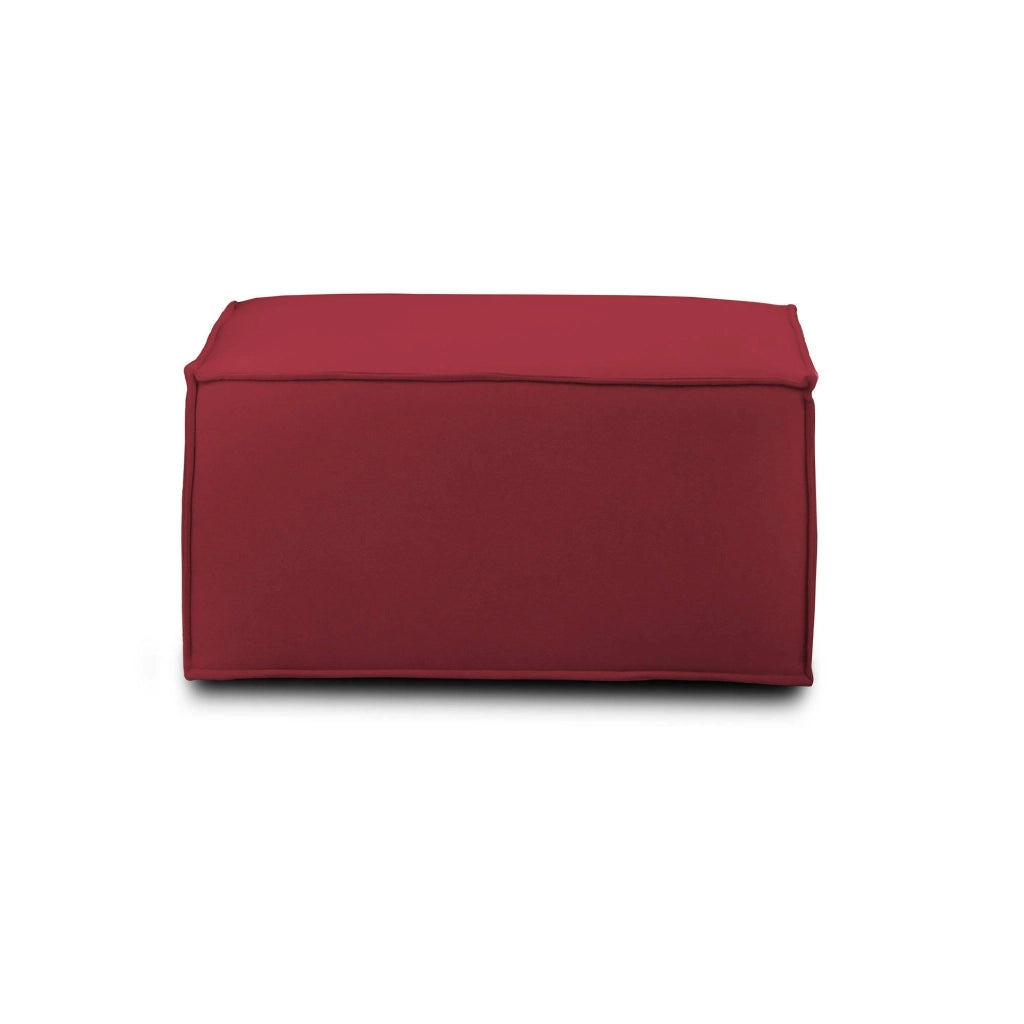 Pouf Avolasca, Pouf da salotto, 100% Made in Italy, Poltroncina relax in tessuto imbottito, Cm 80x70h43, Rosso