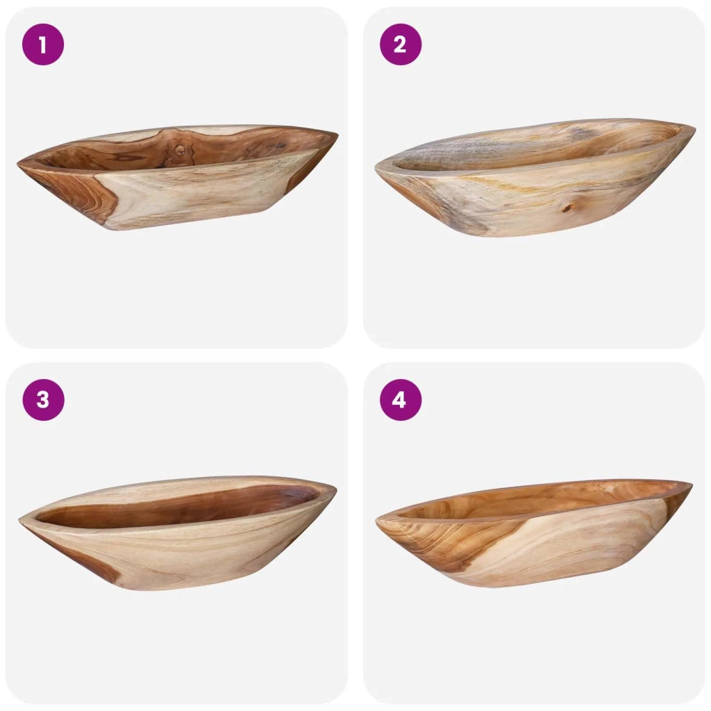 Fruit Bowl JEPARA Teak Brown 46 x 16 x 11 cm 42010341