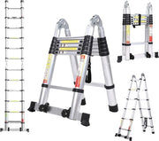 Ladder telescopica | barra di equilibrio | ruota regolabile | uso domestico | multifunzionale | ripiegabile | esterno | scala a tre metri ottanta