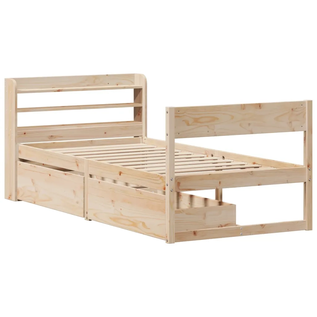 Letto singolo | Letto per adulti | Letto senza Materasso 75x190 cm in Legno Massello Pino