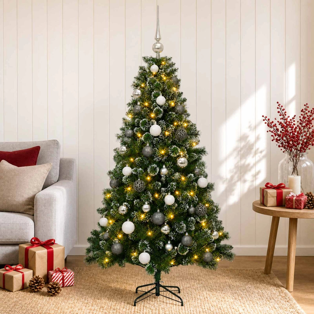 Albero di Natale artificiale con palline 120 cm 150 LED 3461240
